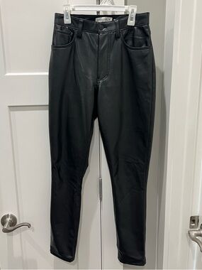 Abercrombie & Fitch Black Faux Leather Skinny High-Rise Pants